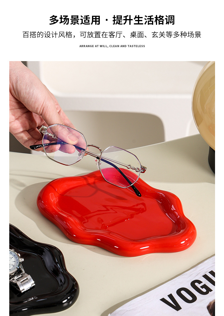 【 Same style at low Price 】ins high appearance level tray, Internet celebrity photo prop, jewelry storage plate, display plate, light luxury ceramic decorative item pic 38
