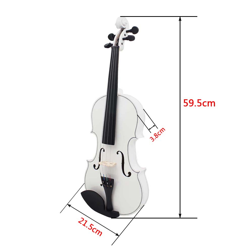 Cross-border violin set: White violin, adult beginner violin practice 4/4 basswood violin pic 3
