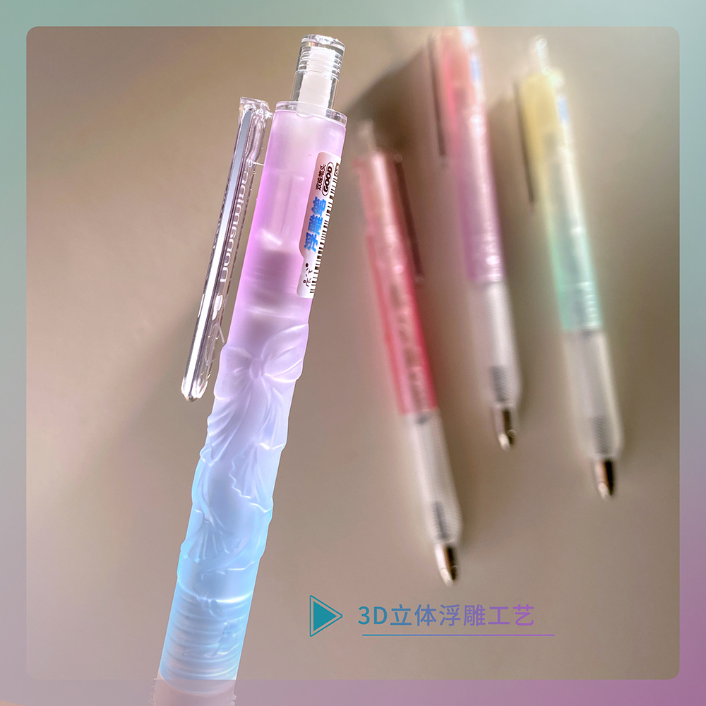 The new CS double-tip embossed pen from Chenxi features a low center of gravity press type gel pen, providing smooth and fluid writing. The dopamine pen body design ensures clear and long-lasting handwriting pic 3