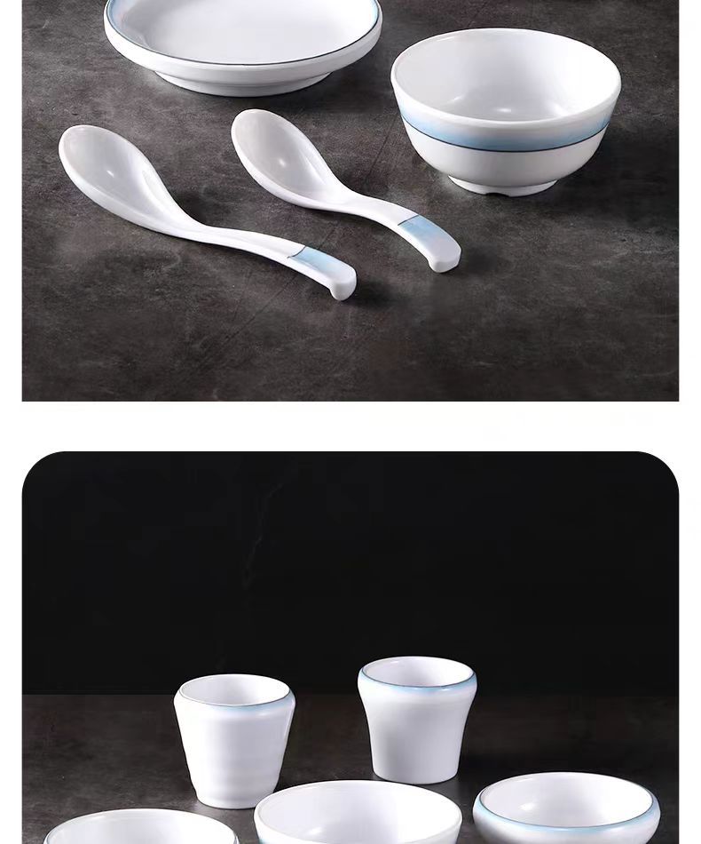 Melamine small bowls, rice bowls, soup bowls, imitation porcelain, hotel restaurants, hot pot restaurants, plastic bowls, plates, cups, spoons, seasoning bowls, commercial use pic 8