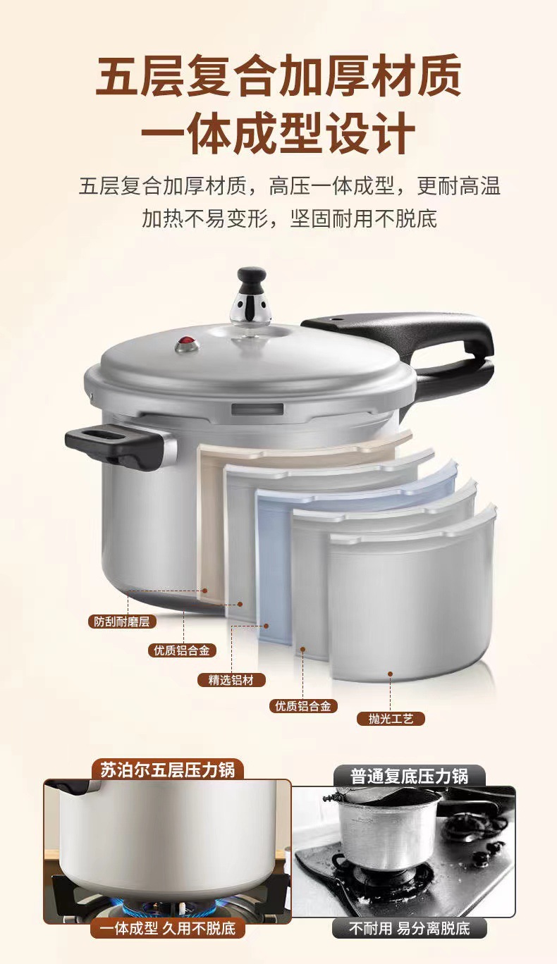 苏泊尔22CM铝合金高压锅家用燃气灶煤气专用小压力锅防爆安全详情10