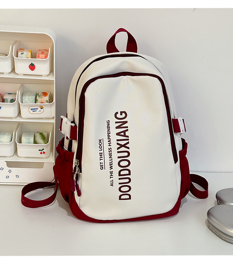 新款时尚休闲书包少女中学生双肩包高颜值大容量情侣双肩电脑包详情38