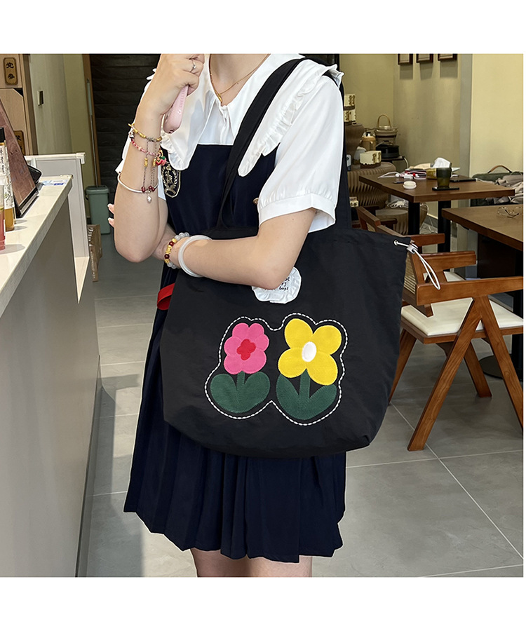 春夏新款小花布包潮流刺绣花朵托特包时尚2025ins 风包女上班通勤详情29