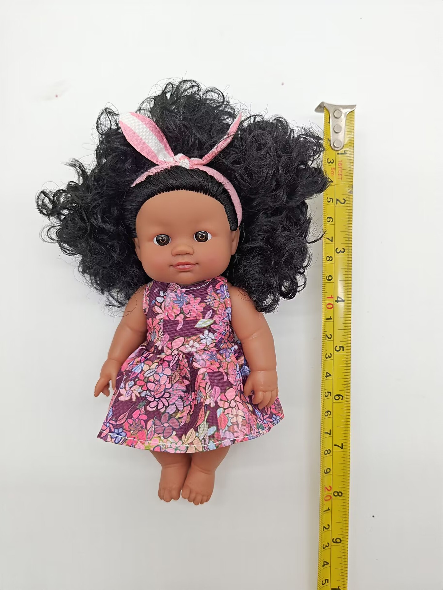 18-33CM Black doll, full-body vinyl rebirth doll, soft vinyl simulation baby, African doll, music doll pic 15