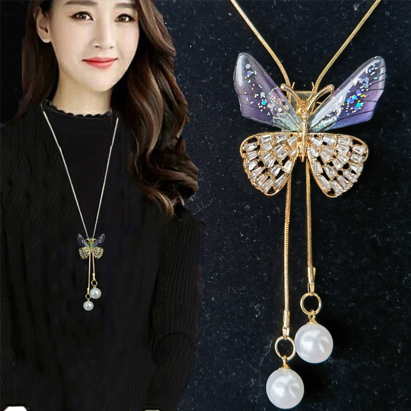 新款两用胸针毛衣链高级感女百搭长款项链时尚秋冬衣服装挂件配饰详情11