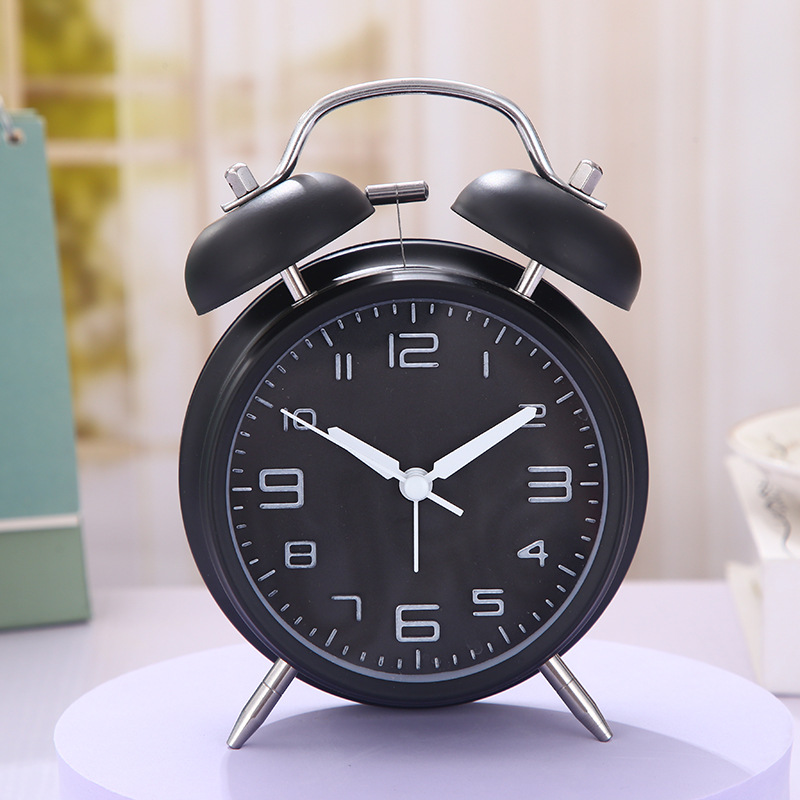 批发创意个性金属学生儿童卧室床头电池定时圆形数字刻度打铃闹钟详情2
