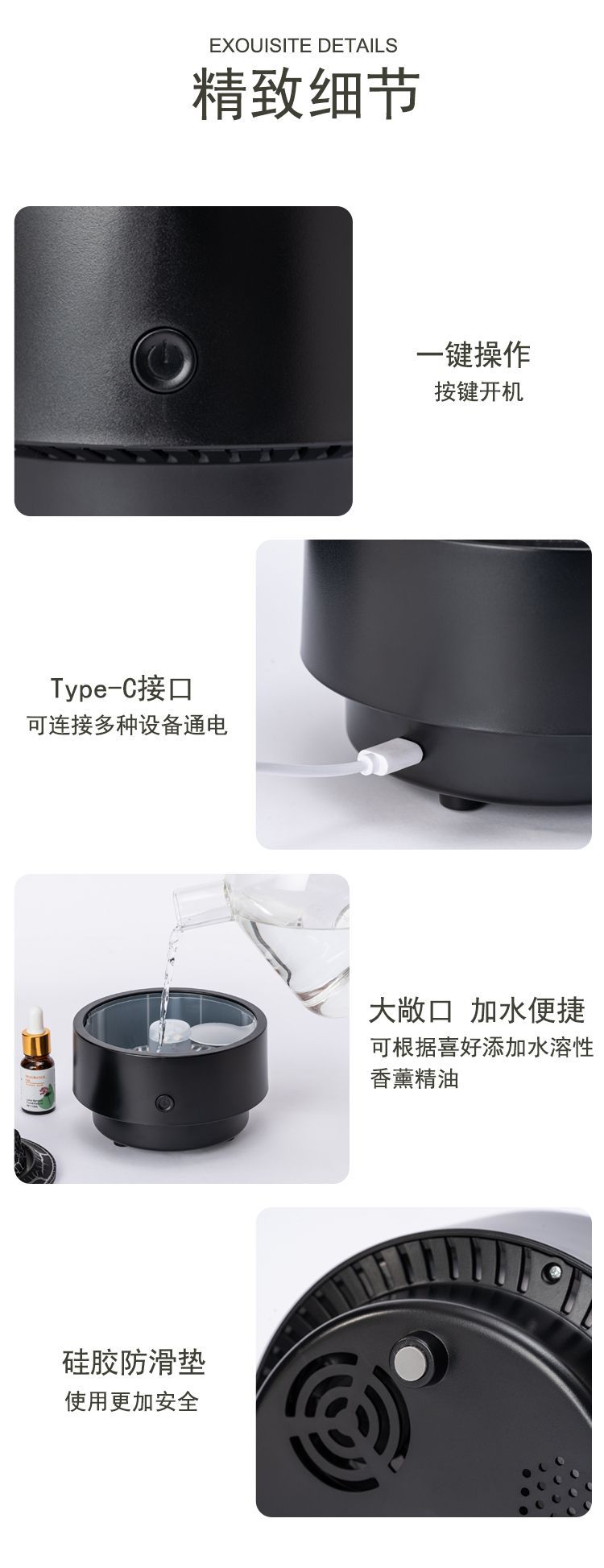 2025跨境新款创意火山熔岩香薰机家用卧室办公桌面喷雾火焰加湿器香薰机详情13