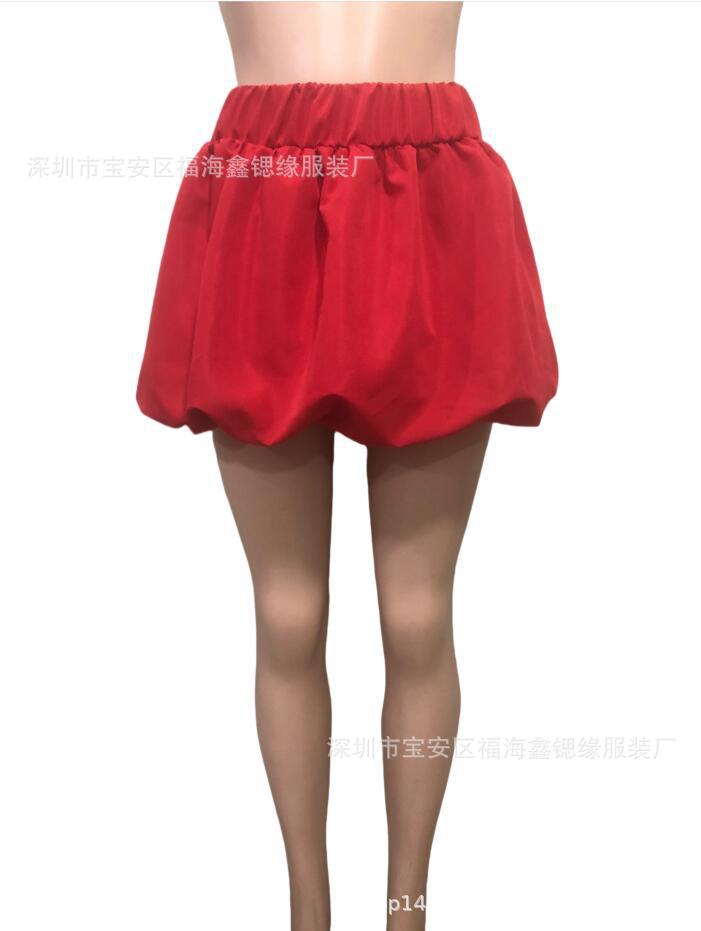 欧美2025性感女装新款纯色百搭Bubble泡泡裙高腰半身裙12色现货详情5