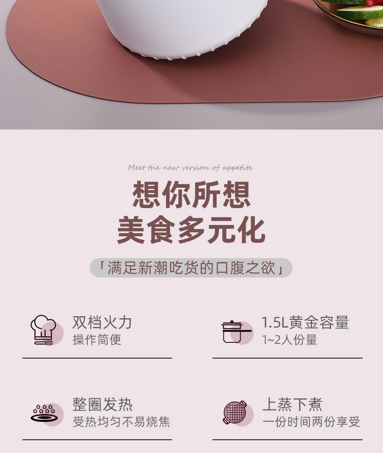 Factory direct supply of best-selling electric rice cookers for cooking, household all-in-one POTS for 1-2 people, multi-functional household instant noodle electric cooking POTS, cross-border pic 3