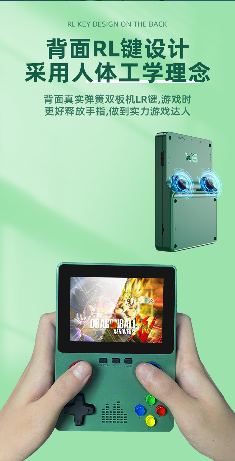 The new R36S game console is a high-definition 3D handheld game console with dual joysticks and a GBA arcade emulator for KOF Cross-border pic 21