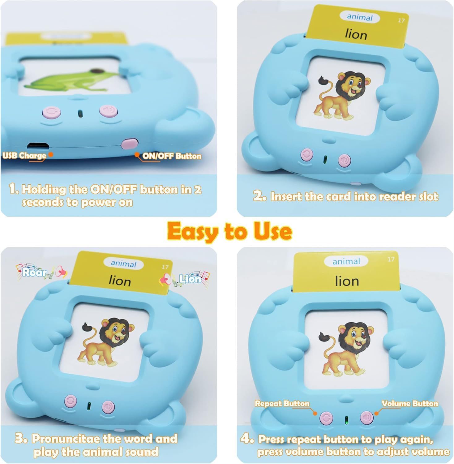 外贸俄语儿童益智早教机西班牙语英语卡片机FlashCards读卡玩具详情8