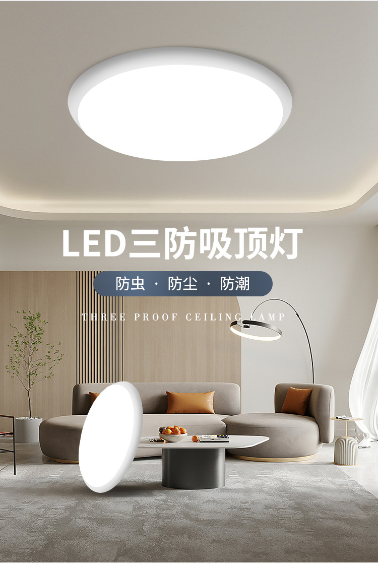 Special offer bedroom ceiling lights, modern and simple eye-protecting three-proof lights, balcony corridor lights, 2025 new style wholesale lighting fixtures pic 2