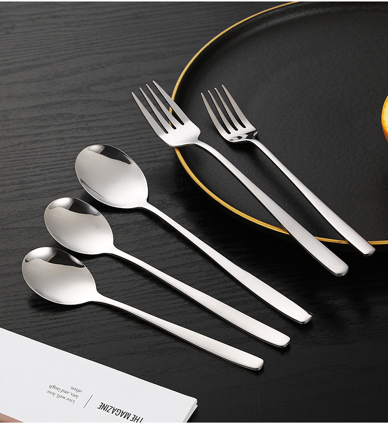 韩式勺304不锈钢勺子加厚搅拌冰勺咖啡勺家用吃饭汤勺厂家批发详情13