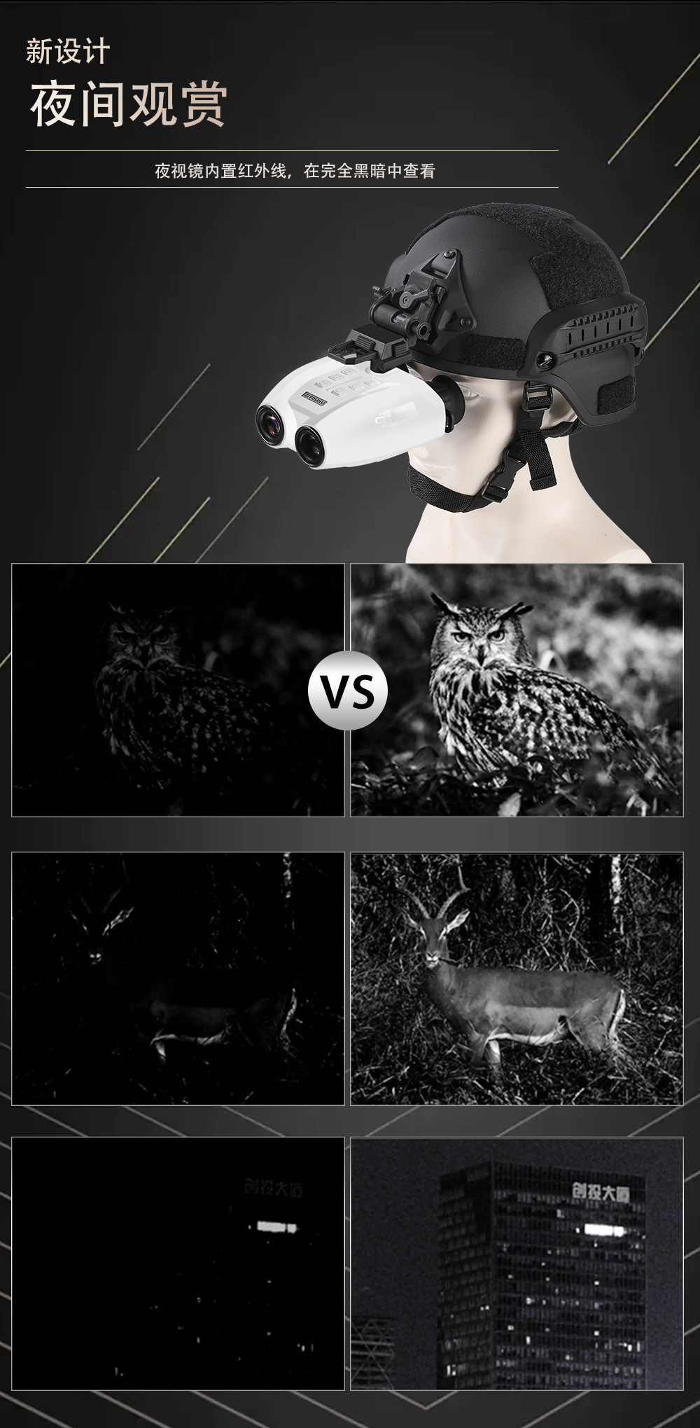 ZIYOUHU PVS-32 High-definition Night Vision device - Nighttime head-mounted Digital Infrared helmet - Head-mounted binocular night vision device pic 9