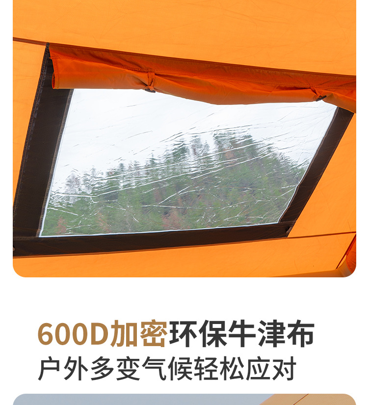 17.2-square-meter viewing Oxford fabric inflatable tent for outdoor rain and sun protection camping, double-door and multi-window portable inflatable tent pic 7