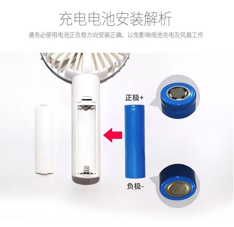 网红桌面迷你小巧风扇镶钻风扇室内空气循环扇台式手持充电风扇批详情4