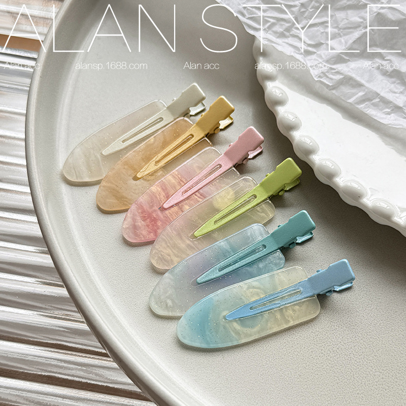 甜美可爱无痕发夹女夏季简约侧边发卡ins韩式前额刘海鸭嘴夹头饰详情5