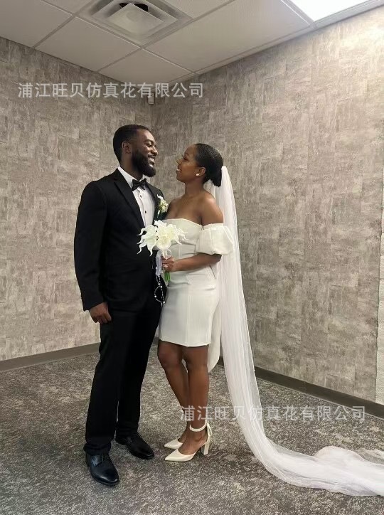 韩系仿真马蹄莲新娘手捧花求婚花束高级感白色结婚领证花束道具详情2