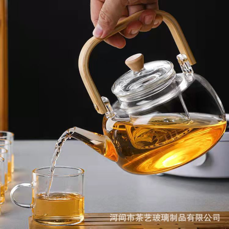透黑提梁壶围炉煮茶壶玻璃烧水泡茶壶耐高温煮茶器炭火炉蒸煮茶壶详情13