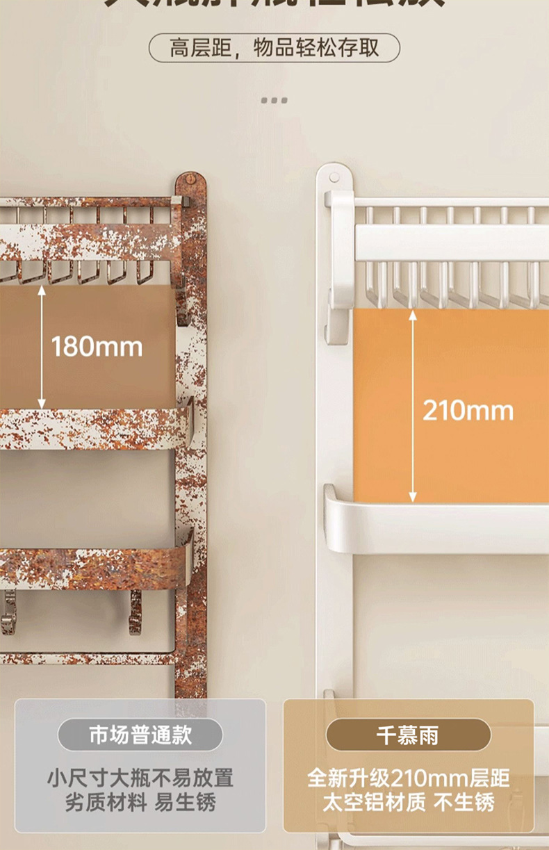 Modern and simple bathroom towel rack, storage rack, washbasin, bathroom, toilet, non-drilling storage rack with hooks and rods pic 6