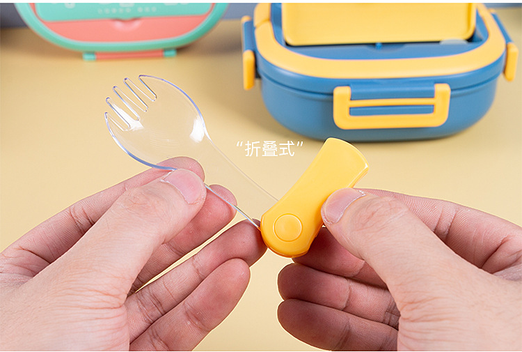 Hand-held insulated lunch box, female adult insulated bucket, square lunch bucket, 304 stainless steel, household lunch box, double layer pic 11