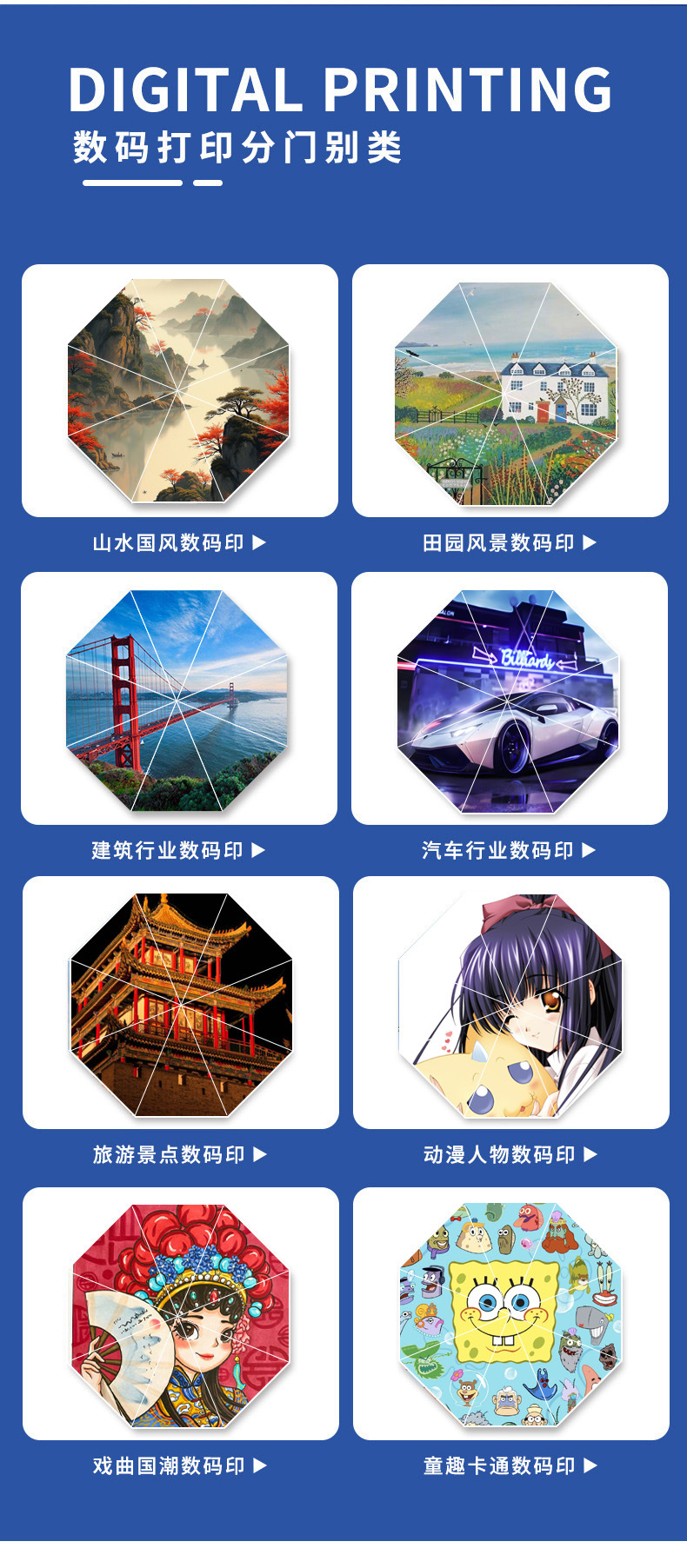 雨伞定制图案整伞定制印刷图案logo风景文创公司活动数码印雨伞详情4