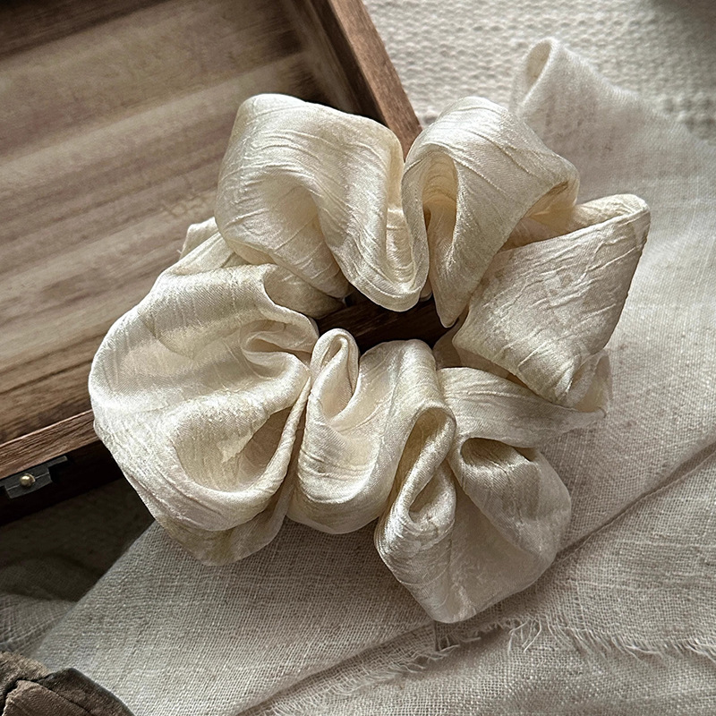 Korean-style high-end French retro large intestine hair band, bun hairstyle, ponytail hair tie, large hair band, French satin hair accessory pic 8