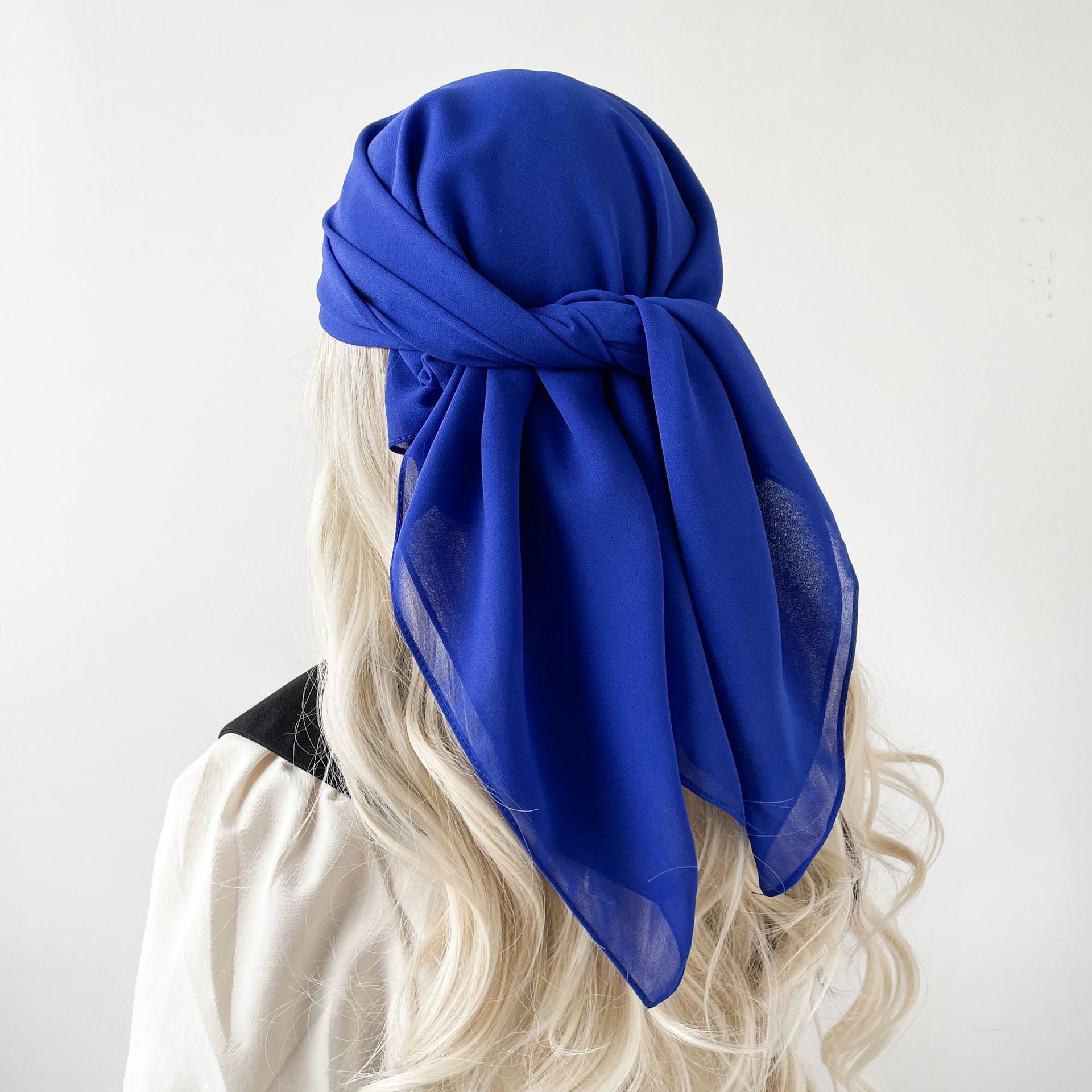 Pañuelo de seda monocolor de verano 90 gasa perla pañuelo de color sólido malay hijab asia sudoriental pañuelo de mujer cubierta hui pic 19