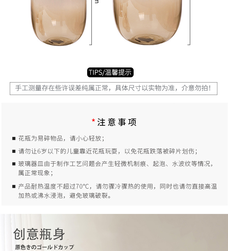 高级感花瓶摆件玻璃水培吊钟雪柳马醉木水养插花鲜花客厅落地装饰详情20