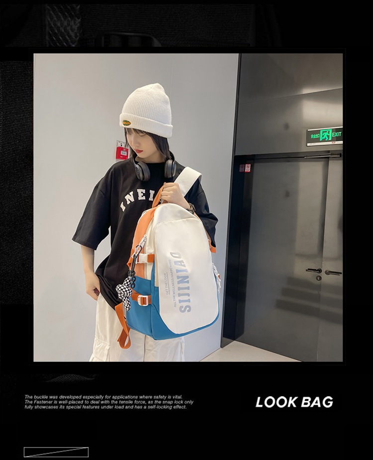 日系ins学院风中学生书包女生时尚耐磨电脑背包韩版大容量双肩包详情2