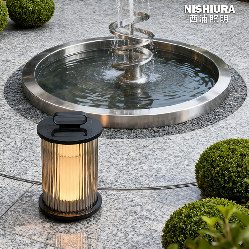 Cross-border ODM simple solar outdoor garden lamp, waterproof home garden villa decoration, wabi-sabi style lawn lamp pic 7