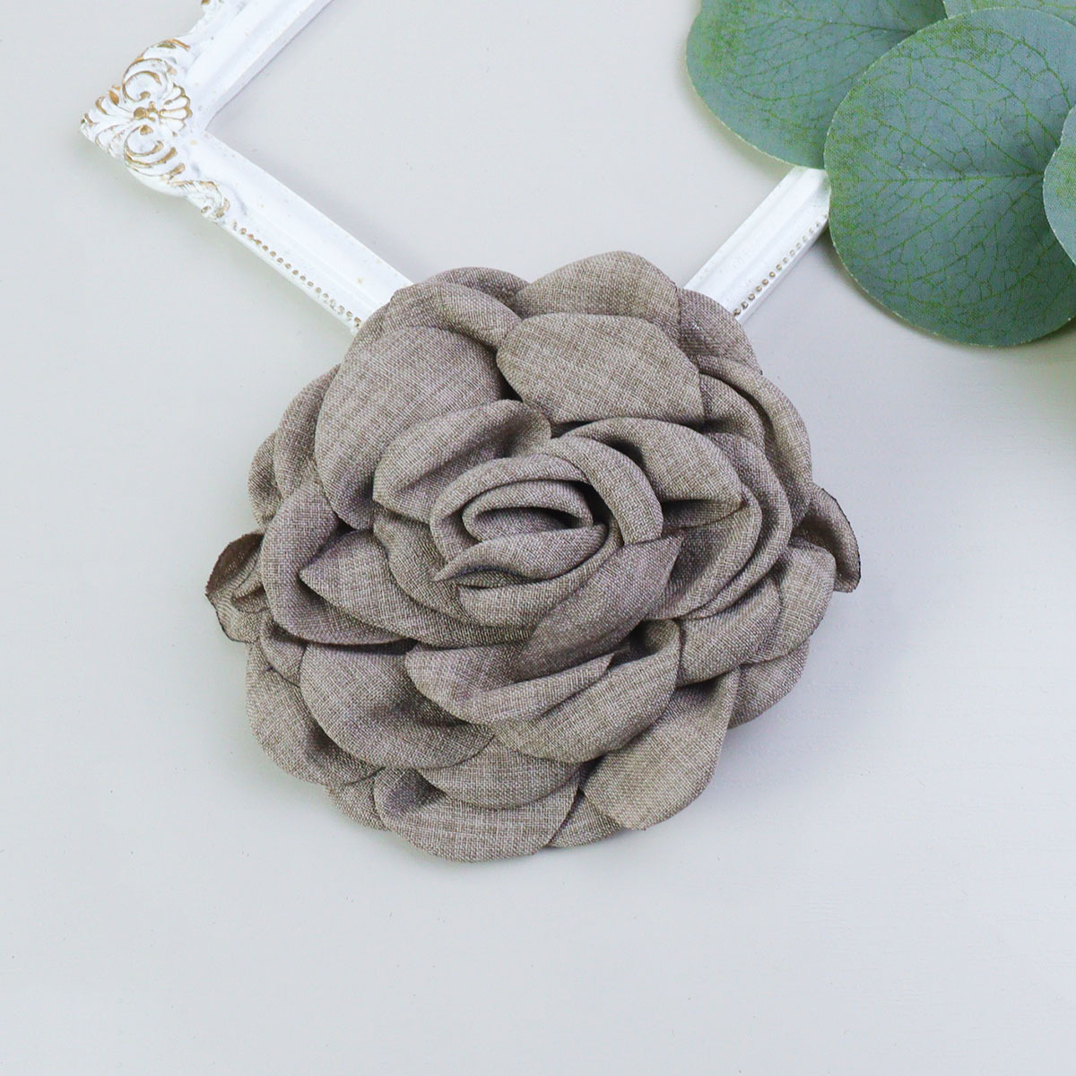 麻布花caro同款玫瑰花立体山茶花服装辅料DIY头花手机壳配饰百搭详情8