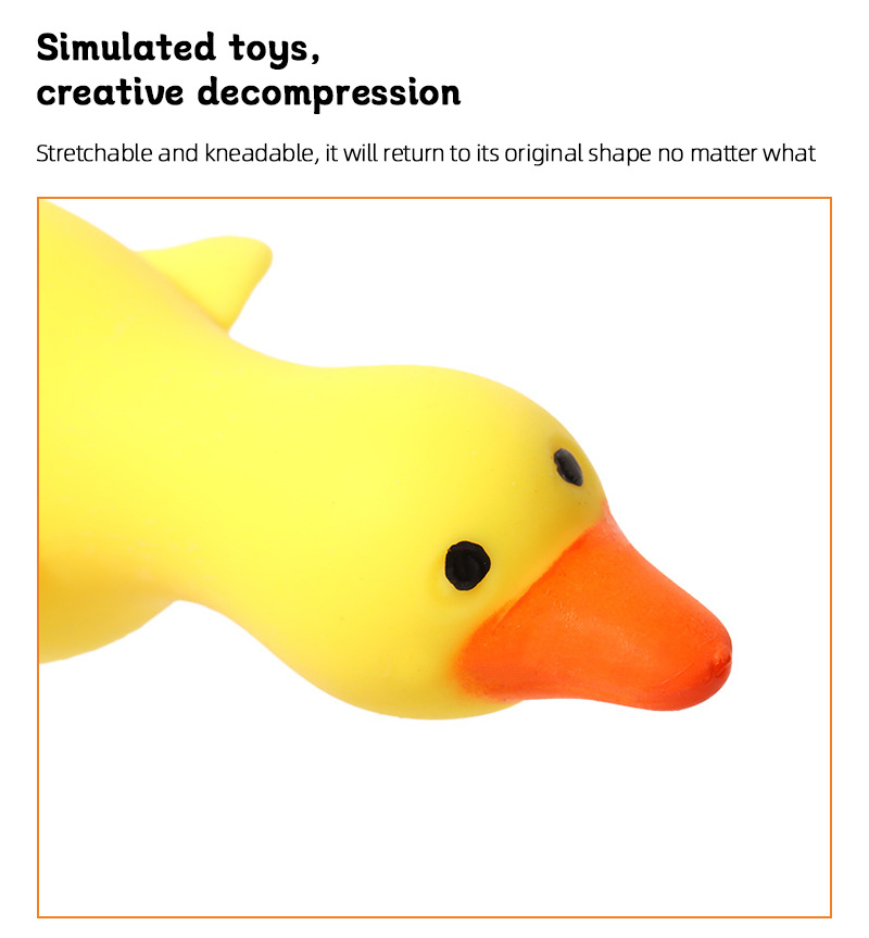 Big white goose flour duck stress-relieving toy, cute rubber slow-rebound duck, popular cartoon stress-relieving toy wholesale pic 6