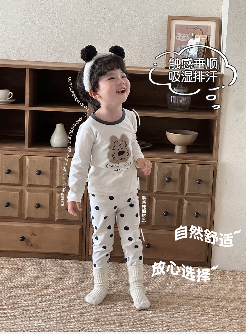 2025绿博尔现货批发a类卡通亲肤莱卡棉儿童家居服秋衣秋裤套装详情7