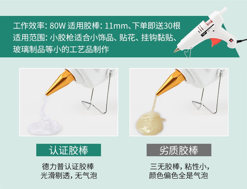 厂家直销80W热熔胶枪 家用粘合热熔胶焊枪手工DIY工具 手动式胶枪详情3