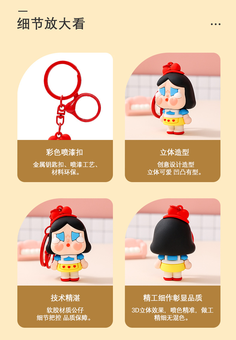 新款哭娃公主钥匙扣小挂件精致书包公主钥匙链公仔配件摆摊小商品详情9