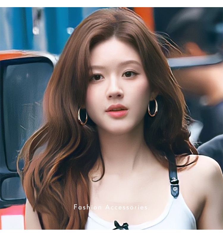 大圆圈螺旋耳夹女款2024新款爆款素圈高级感无耳洞耳环方圆脸耳饰详情14