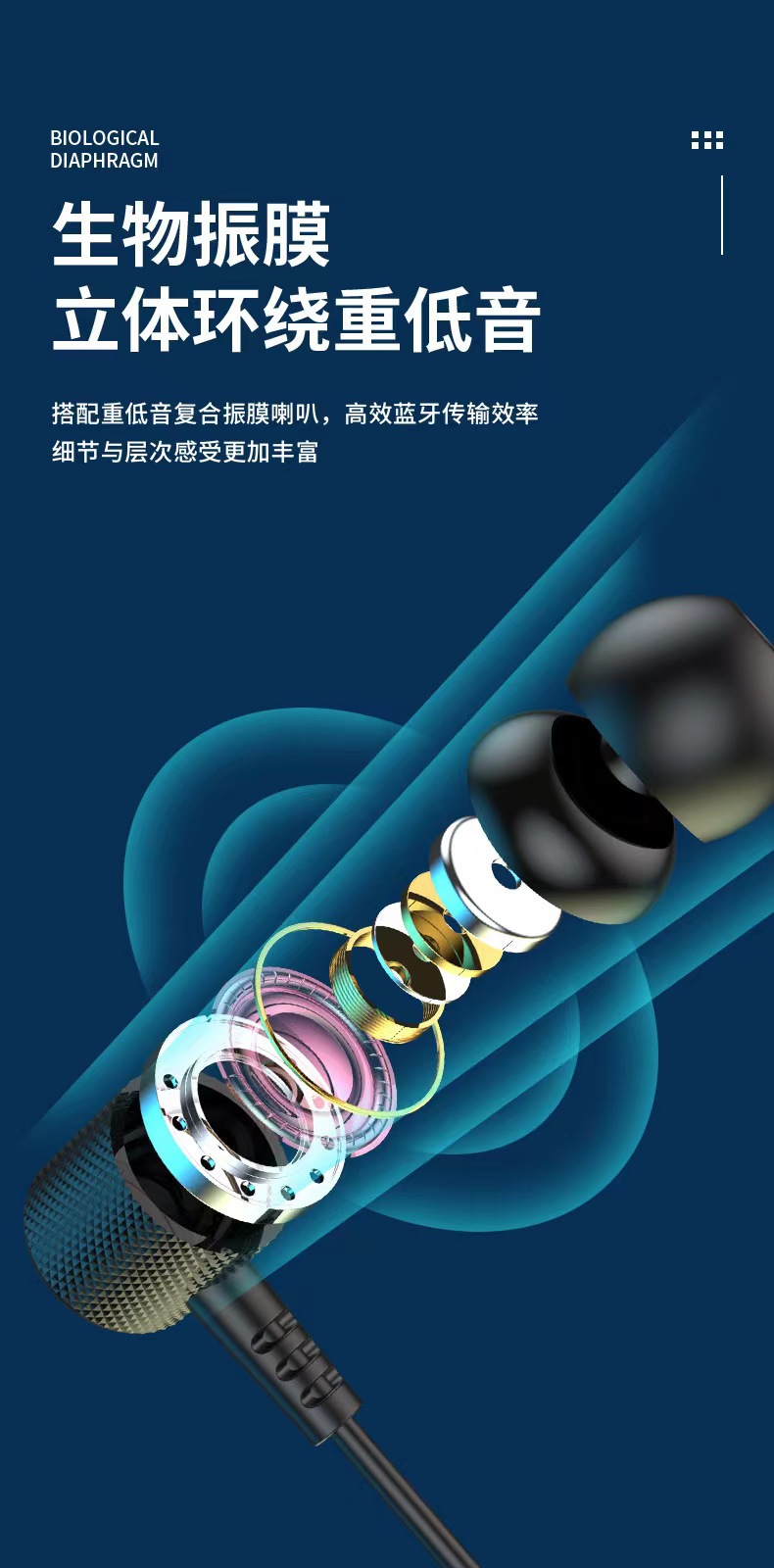 New Bluetooth headphones, in-ear neckband sports headphones, ultra-long standby life, wholesale from General mobile phone Hua pic 8