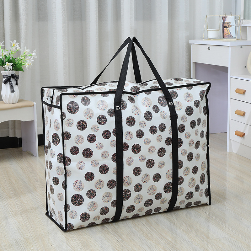 跨境高质量批发无纺布袋覆膜防水行李袋衣物被子收纳袋手提搬家打包袋详情9