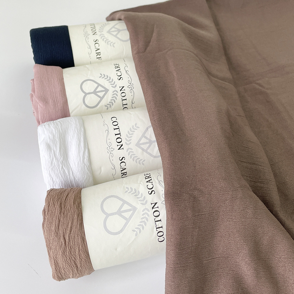 【严选】自然皱免烫仿棉感头巾中东女士防晒透气微弹柔软包头长巾详情7