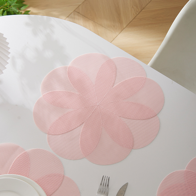 Petal Teslin sewing heat insulation pad, dining table mat, heat-resistant plate, scald bowl, cup mat, pot mat pic 11