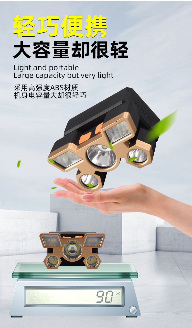 Cross-border exclusive LED strong light head outdoor high-power usb charging head-mounted flashlight waterproof night fishing headlamp pic 6