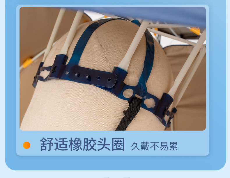 钓鱼伞帽头戴伞折叠户外防晒遮阳伞大号双层帽子雨伞便携防雨钓伞详情14