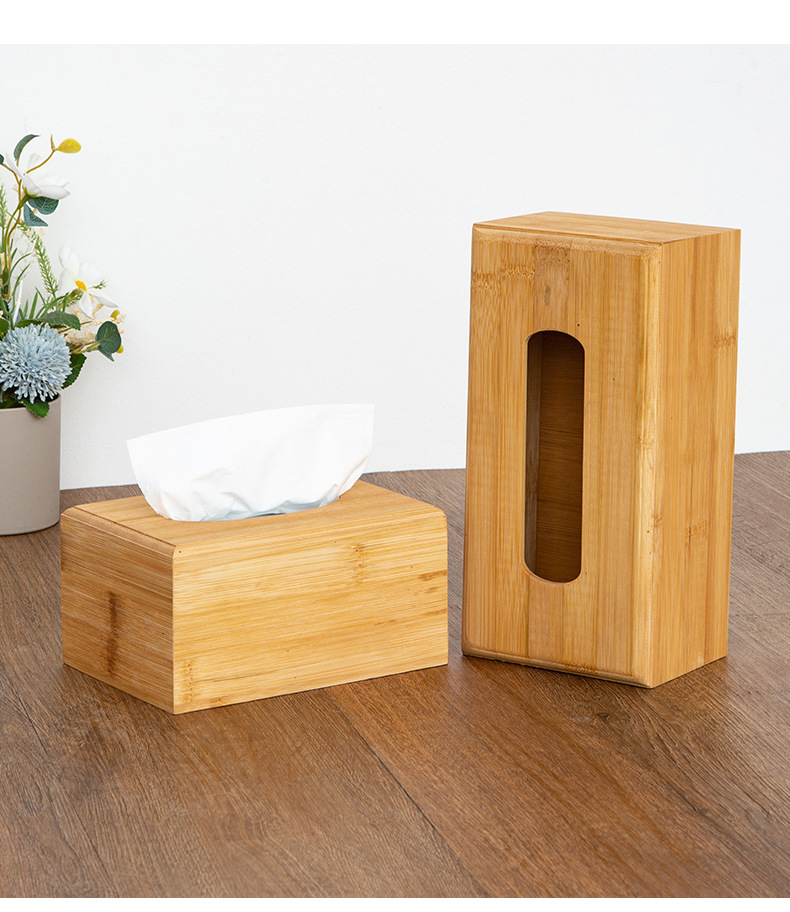 现货竹制收纳盒实木纸巾盒家用多用途抽纸盒现代简约桌面纸巾收纳详情3