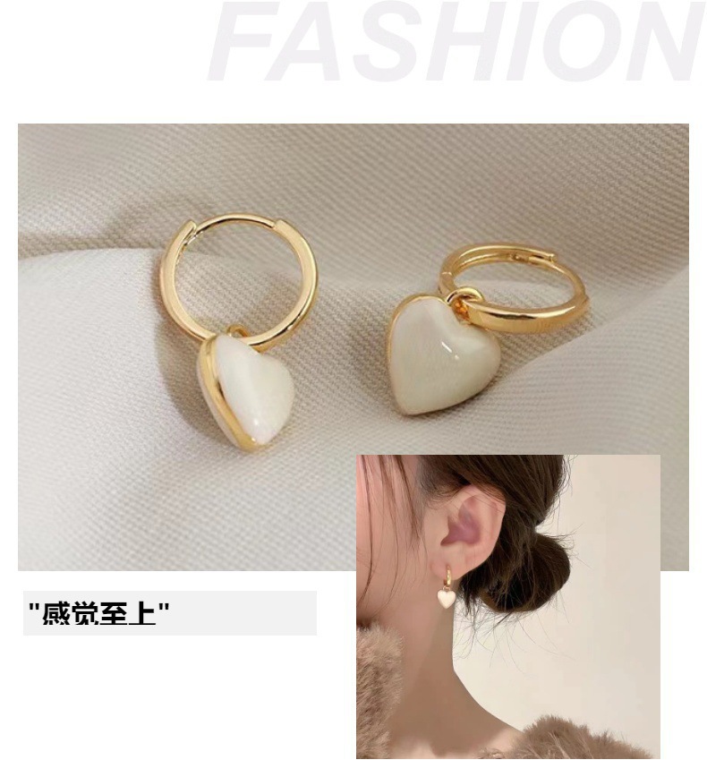 酒红色几何方形耳扣气质耳环女小众设计感复古个性简约时尚百搭耳详情4