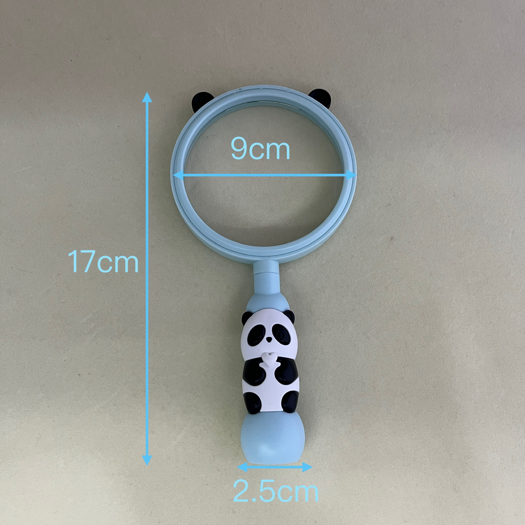 新款塑料卡通彩色8375熊猫图案放大镜学生教学礼品放大镜直径75MM详情3