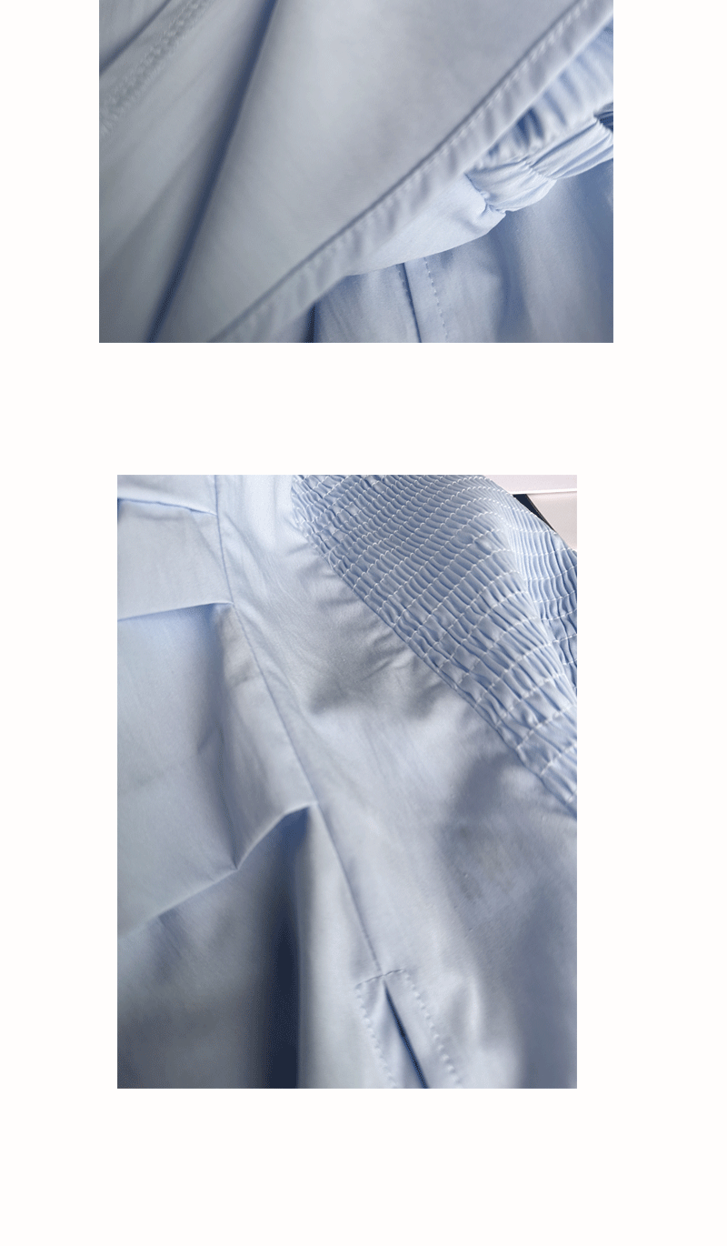 2025春夏季新款韩系套装衬衫抹胸上衣半身裙浅蓝色详情11