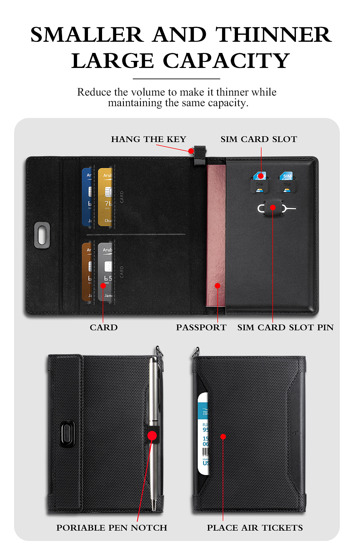 Passport bag, ID card bag, RFID anti-theft card holder, multi-functional passport holder, overseas travel air ticket holder, anti-magnetic passport holder pic 2