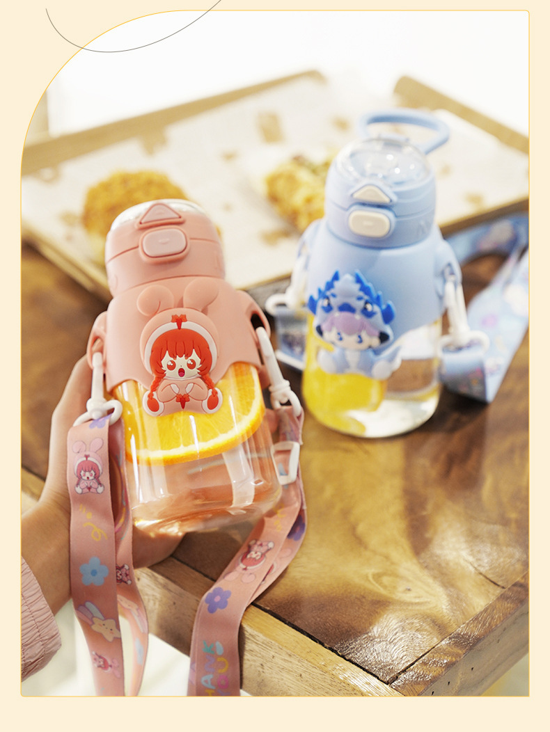 可爱卡通吸管水杯高颜值大水壶便携少女学生杯子耐高温塑料水杯详情14