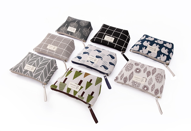 布艺拉链零钱包化妆品收纳包 多功能帆布卡包钥匙包手机包洗漱包详情3